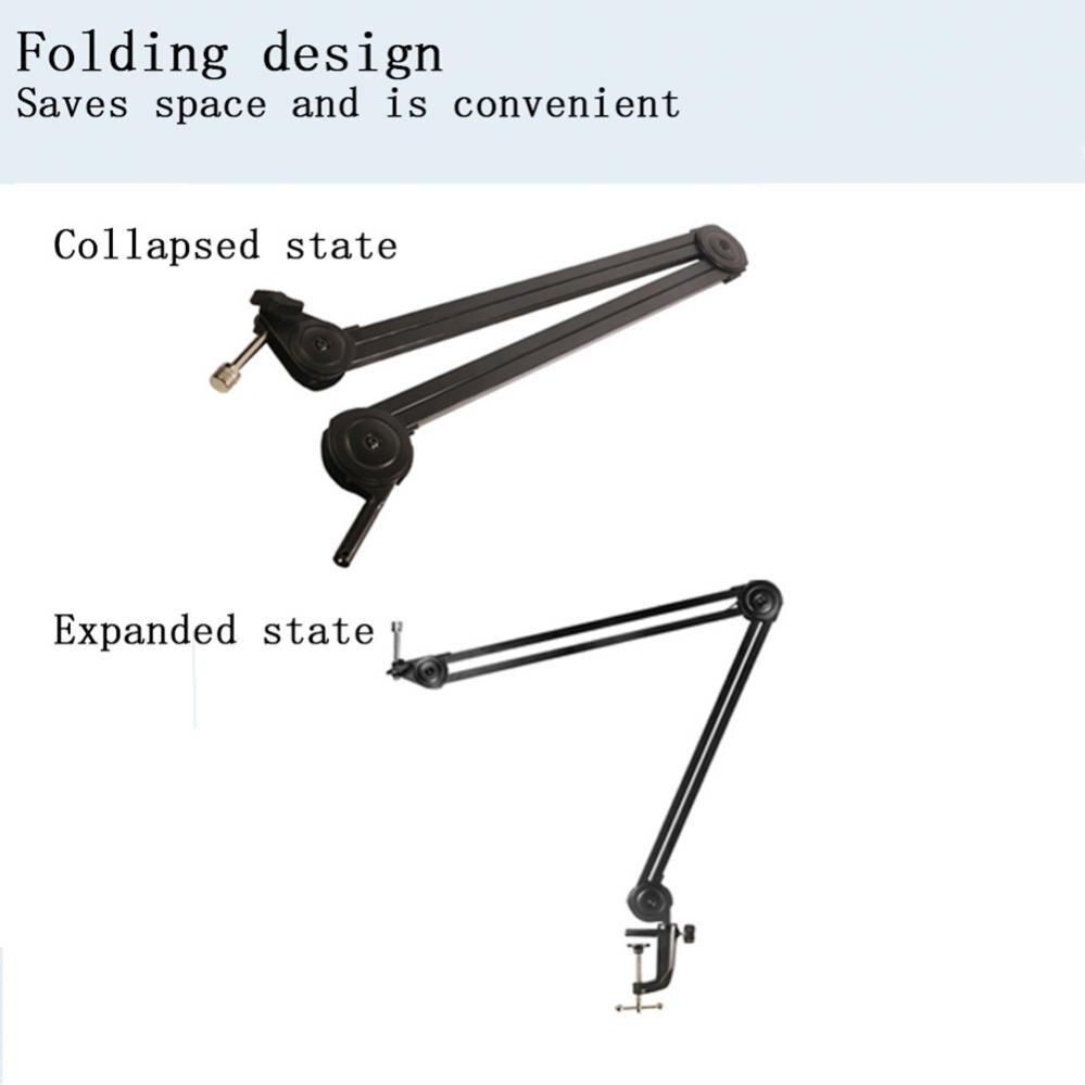 Microphone Boom Arm Stand Heavy Duty Cantilever Bracket Tripod Adjustable Suspension Scissor Spring Built-in Mic Stand for Live