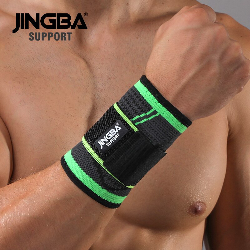 Soporte JINGBA, 1 Uds., protector deportivo para boxeo, vendaje de bandas de mano, soporte + vendaje de levantamiento de pesas, muñequera: wrist Bandage Green