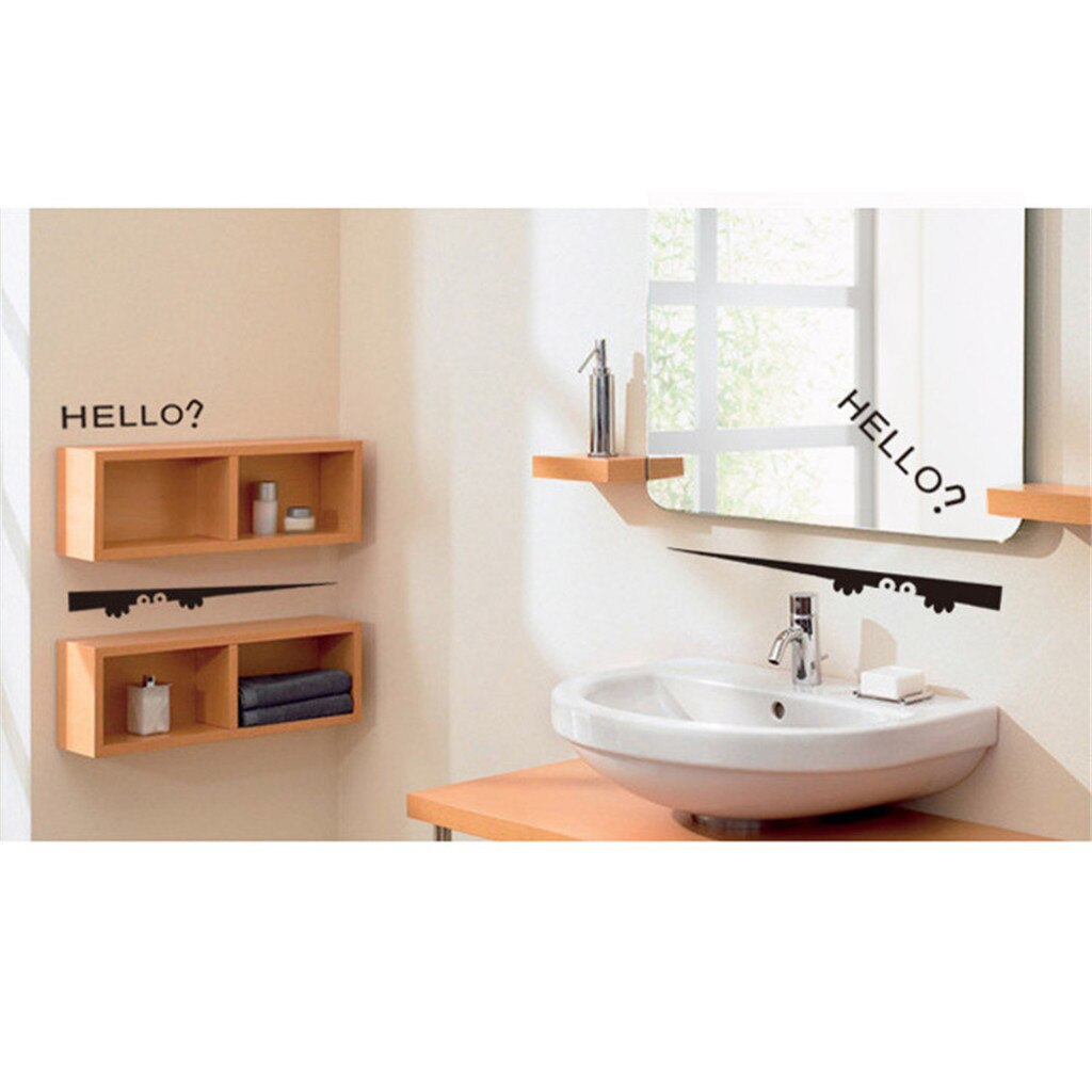 Wc Sticker Hello Creatieve Gluren Wc Stickers Muurstickers Badkamer Decoratie Milieubescherming Pvc Muur Stok