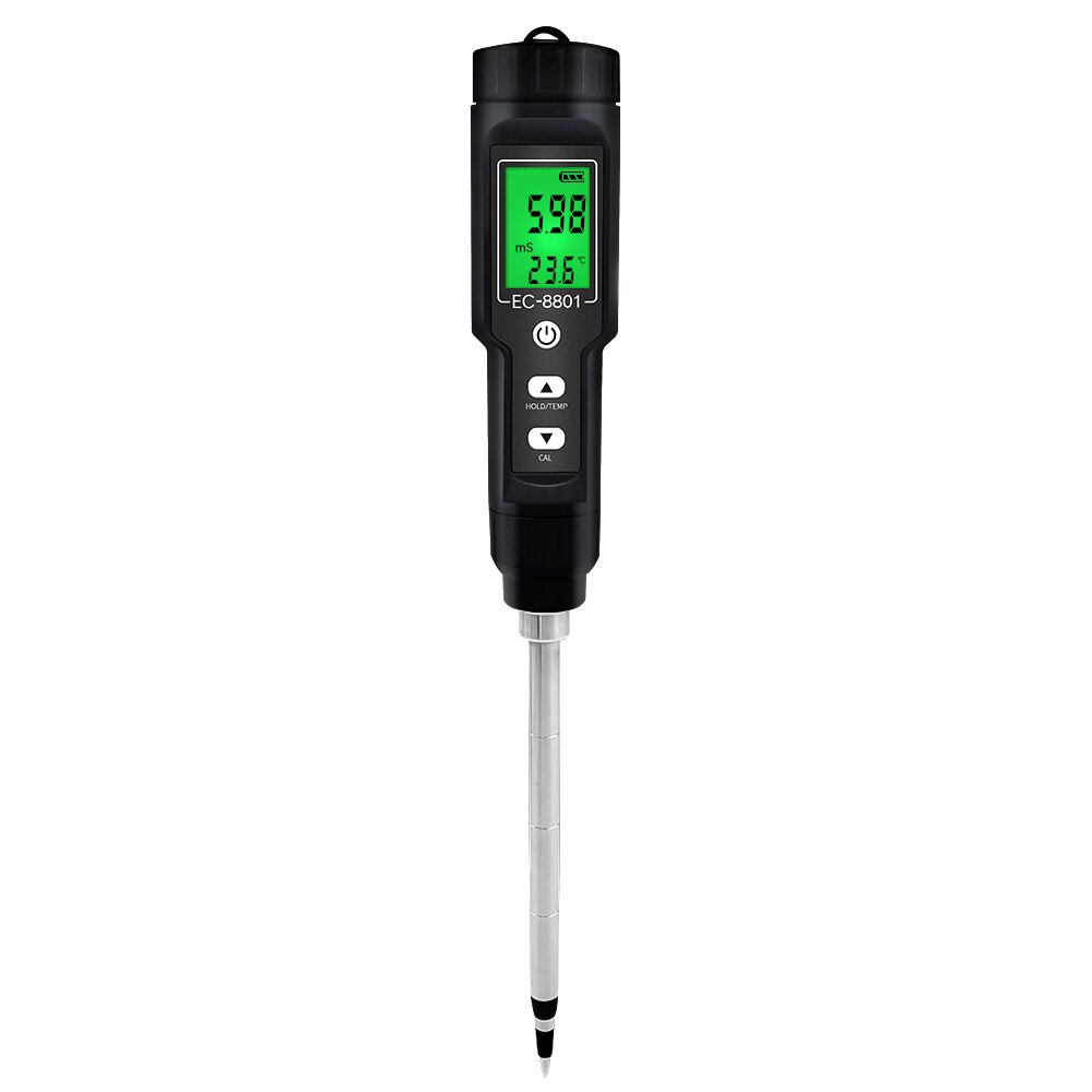 2 In 1 Bodem Tester Ec Temperatuur Soil Meter Farm Meting Backlit Display Verwisselbare Elektrode Waterdichte Test Planten: EC-8801 Backlight