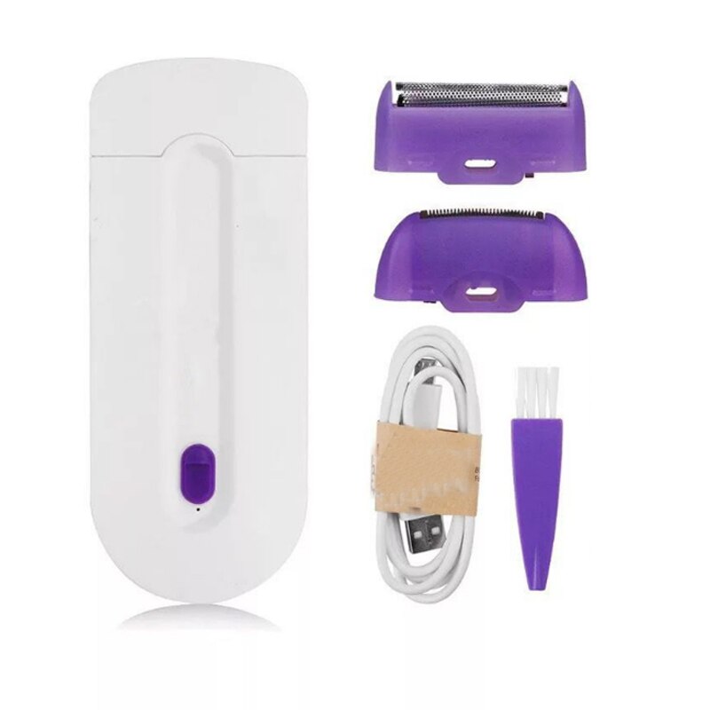 Genopladelig barbermaskine til kvinder hår usb-fjerner epilator induktion touch avanceret øjeblikkelig og smertefri sensor lys sikker depilator