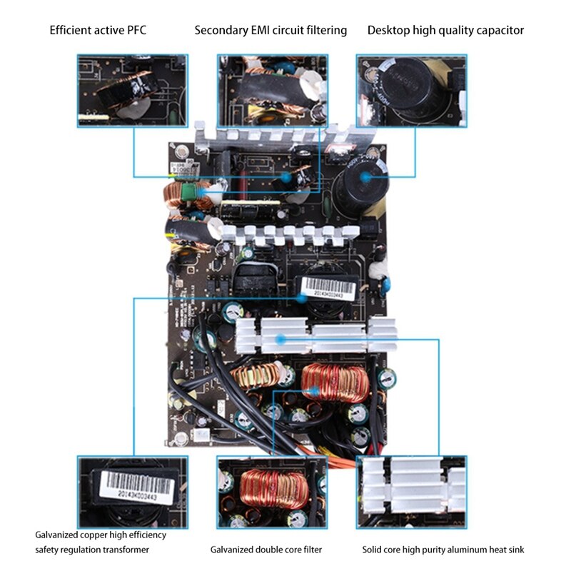 GT-750WS 550W Pc Voeding 80Pin Gold Atx 12V 2.31 Computer Case Chassis Actieve Pfc Voeding Voor desktop Computer