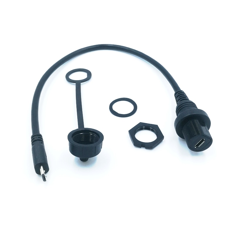 Micro USB 2.0 IP67 Waterproof Cable,Micro-USB 5pin IP 67 Male to Female Panel Mount WaterProof Connector Extension cord