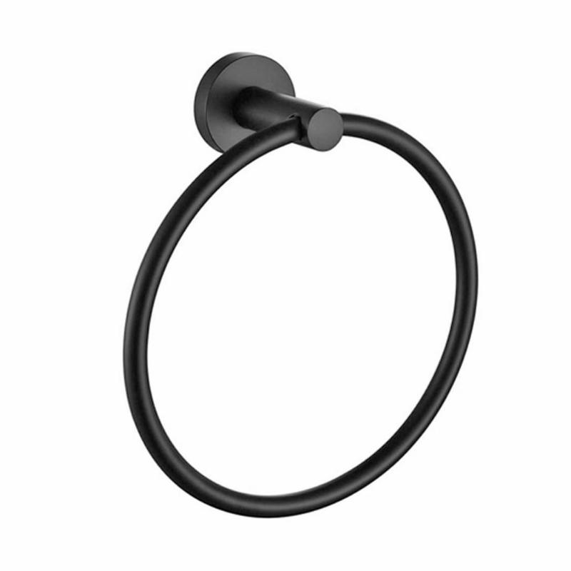 Roestvrij Staal Ronde Handdoek Ring Wall Opknoping Matte Black Handdoekenrek Kleding Beugel Badkamer Hardware Armatuur: A