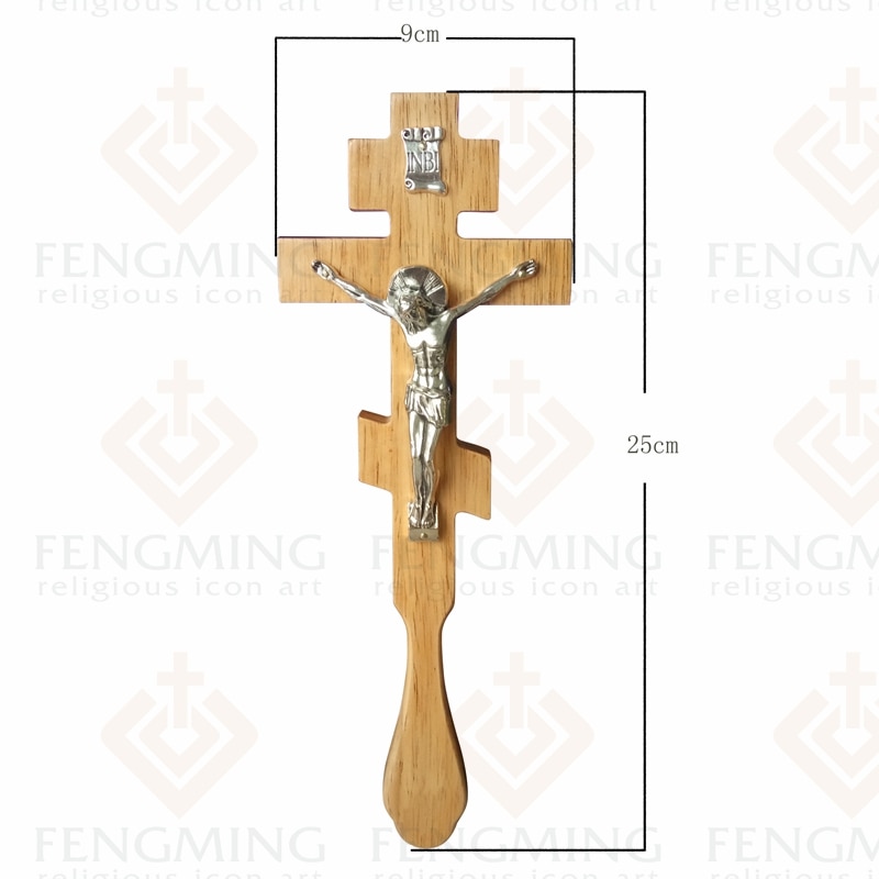 Klassisk religiøst metal jesus kristus åndelig krucifiks egekors i træ kristen dåb af kristus ikon forsyninger