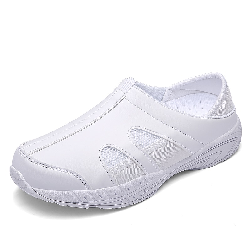 Sygeplejersker sko hvide dame loafers letvægts kvinde arbejdssneakers behagelige dame fodtøj str. 37 38