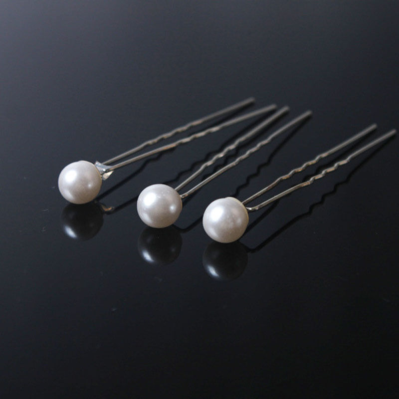 20 Stks/partij 6Cm Enkele Witte Parel Haarspelden Bruids Haarspelden Bruiloft Haar Accessoires Voor Vrouwen