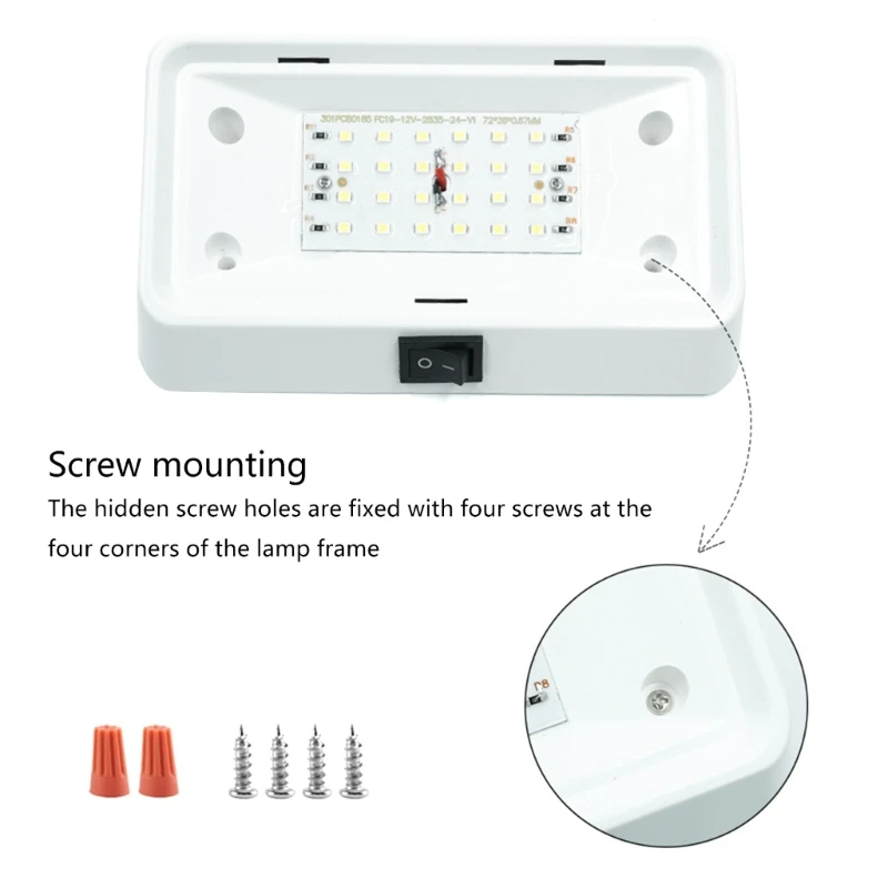 1 set 12v x 24 led-lampor för utomhusbruk, husbil, husvagn, husvagn, innerbelysning, tak, veranda, husvagn, skåpbil, vägglampor