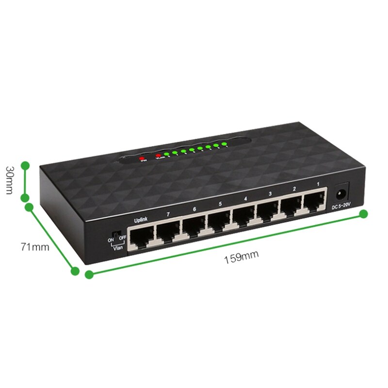Gigabit Switch Ethernet Smart Switcher Hoge Prestaties 1000Mbps Ethernet Netwerk Switch RJ45 Hub (Eu Plug)