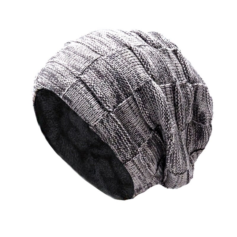Mens Beanie Hat Winter Warm Woolly Hats Thick Knit Ribbed Hiking Outdoor Caps: Adult single hat3