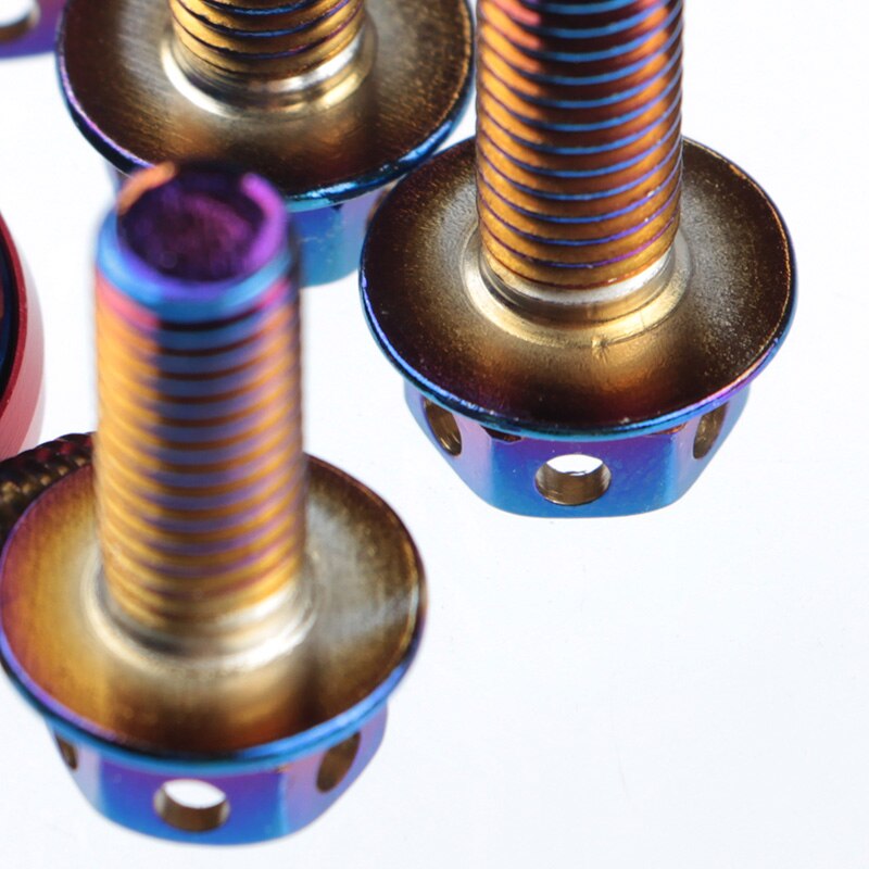 304 stainless steel screw electroplating M6 M8 outer hexagonal hollow flange head burnt titanium burnt blue electric motorcycle