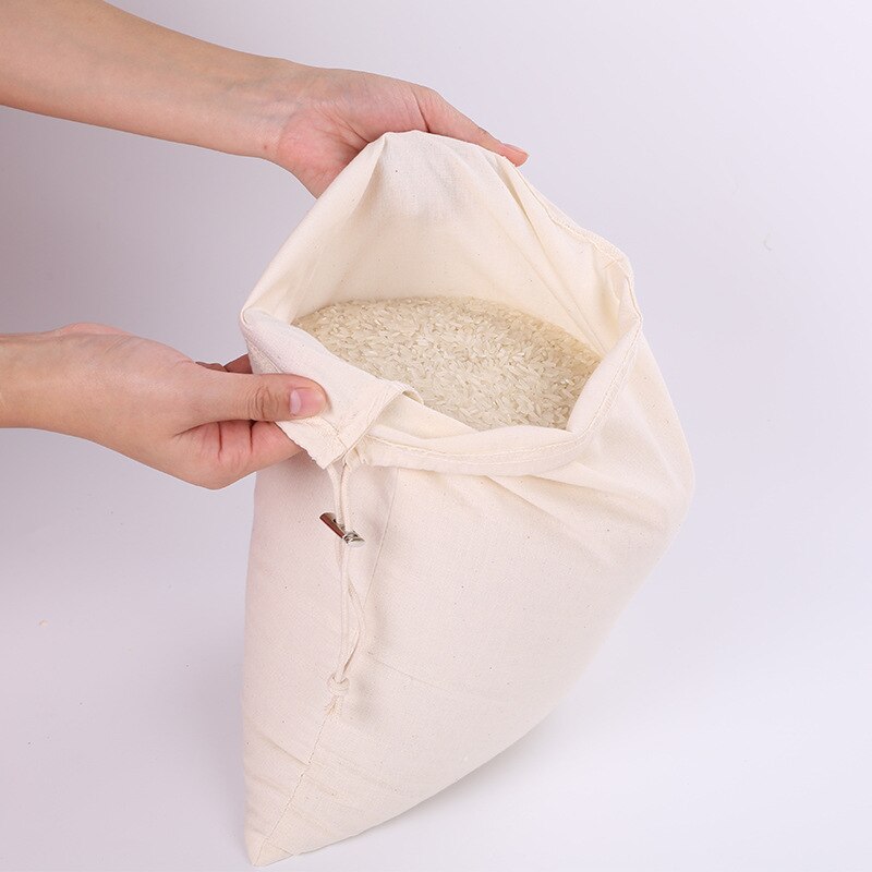 Bolsa de algodón reutilizable con cordón para la compra, bolsas de algodón para verduras/frutas/arroz/Pan, bolsas de viaje, 3 uds.