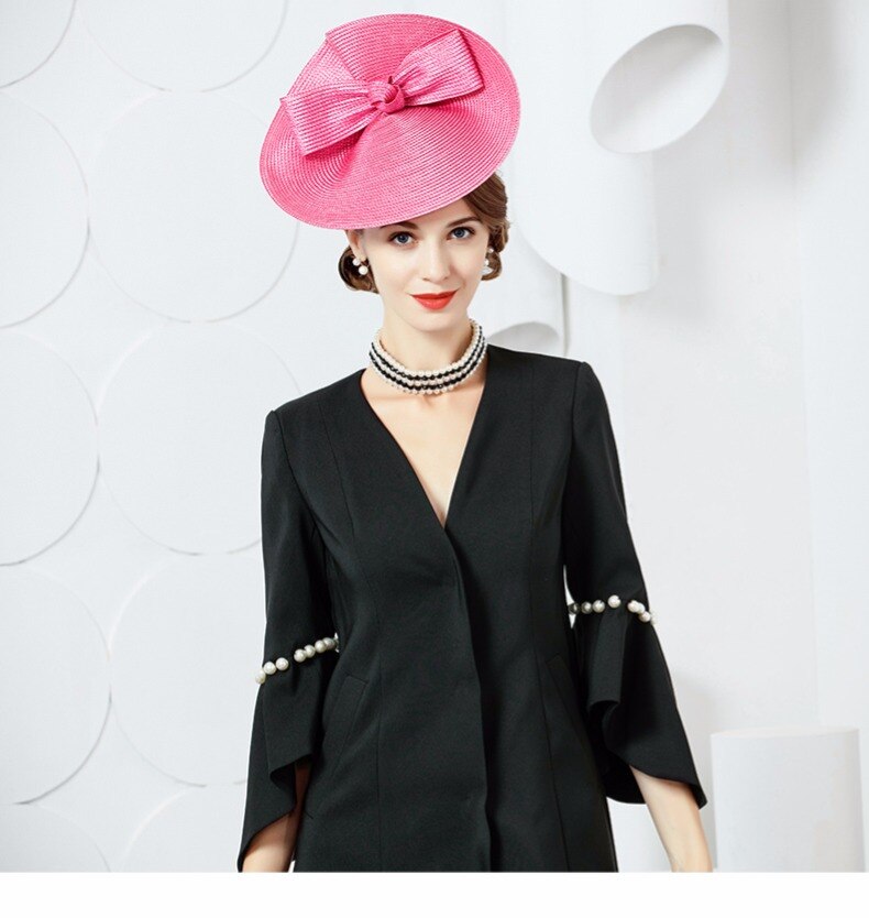 Red Fedora Ladies Formal Wedding Hats Women Summer Pillbox Hat Kentucky Derby Party Chapeu Feminino Fedora Cap B-8219: Default Title