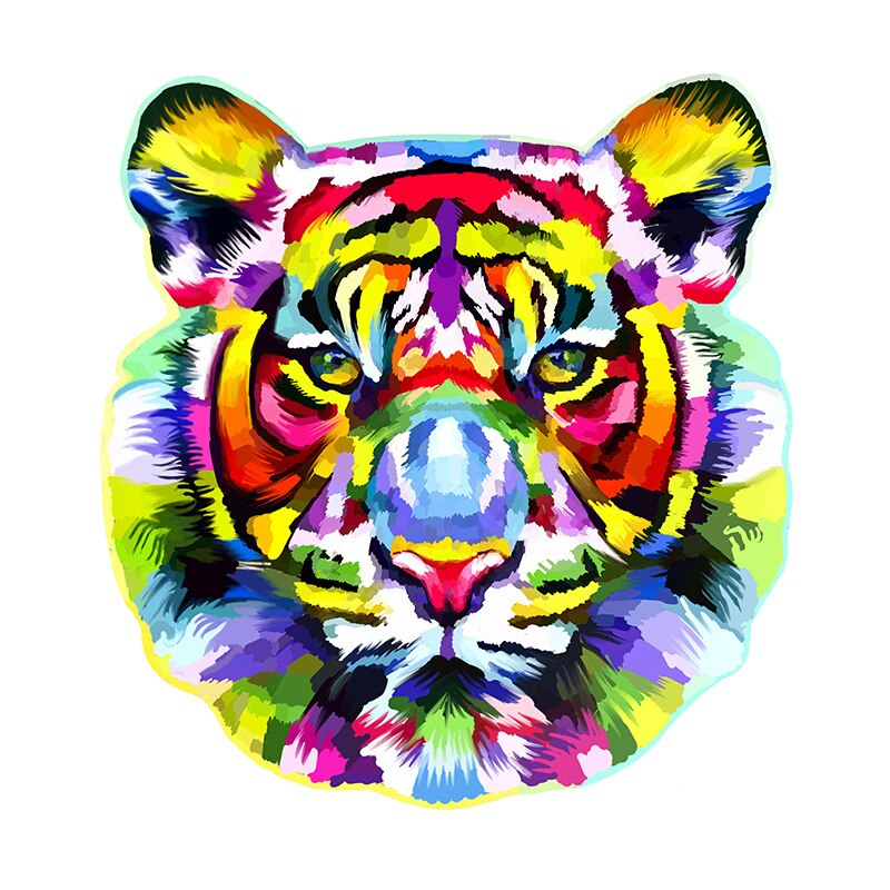 Kids Animal Wooden Puzzle for Adults Children Wood DIY Crafts Wolf Shaped Wood Decoration Puzzle Toys Educational Game Toys: Tiger