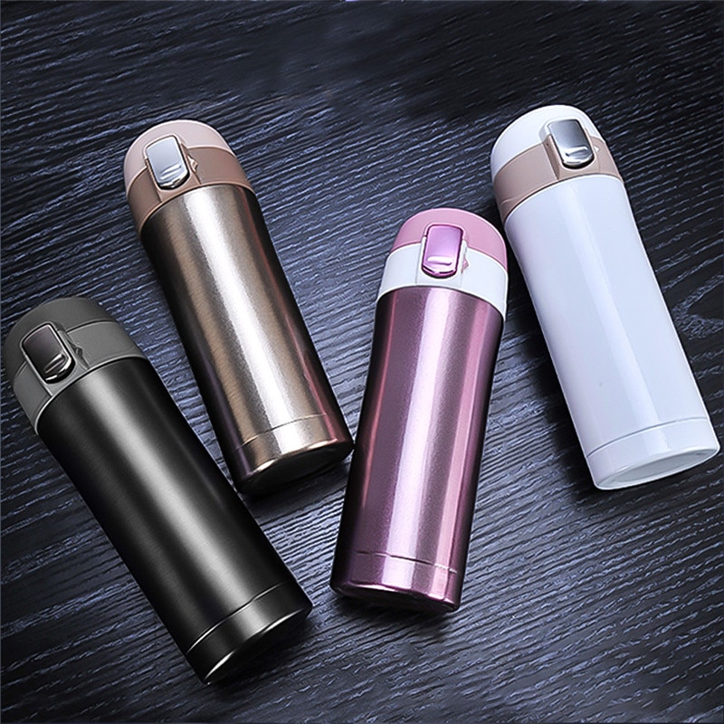 350/500ml Portable Thermos Stainless Steel Double Wall Thermal Bottle Travel Mug Vacuum Cup School Home Tea Coffee Drink Cup
