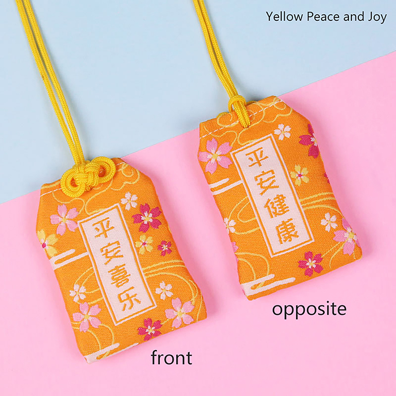 Preghiera giapponese Omamori pregare fortuna bellezza Salute sicurezza fortunato incantesimi borsa di ricchezza guardia portachiavi con ciondolo talismano per coppie: Avorio