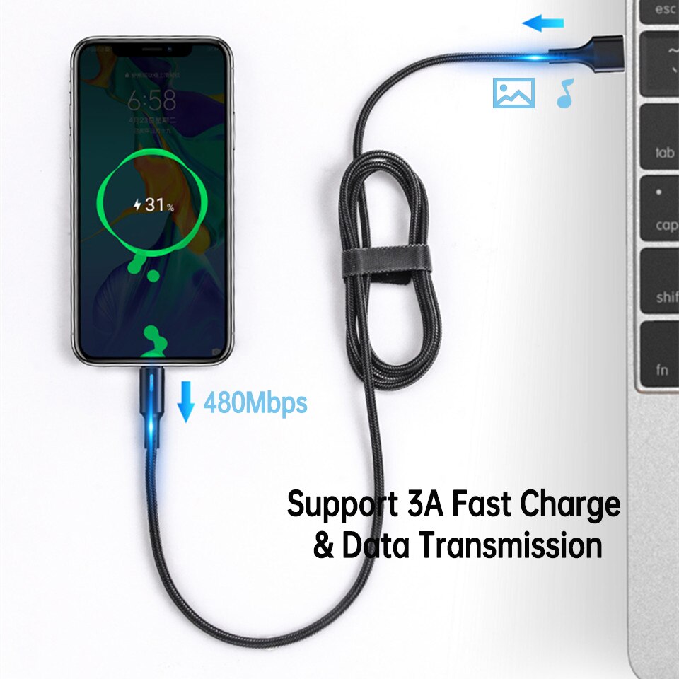 Micro Usb Kabel 3A Snelle Oplaadkabel Lange Voor Samsung Galaxy A11 J7 Tab Een Android Microusb Cabel charger Cord Cavo