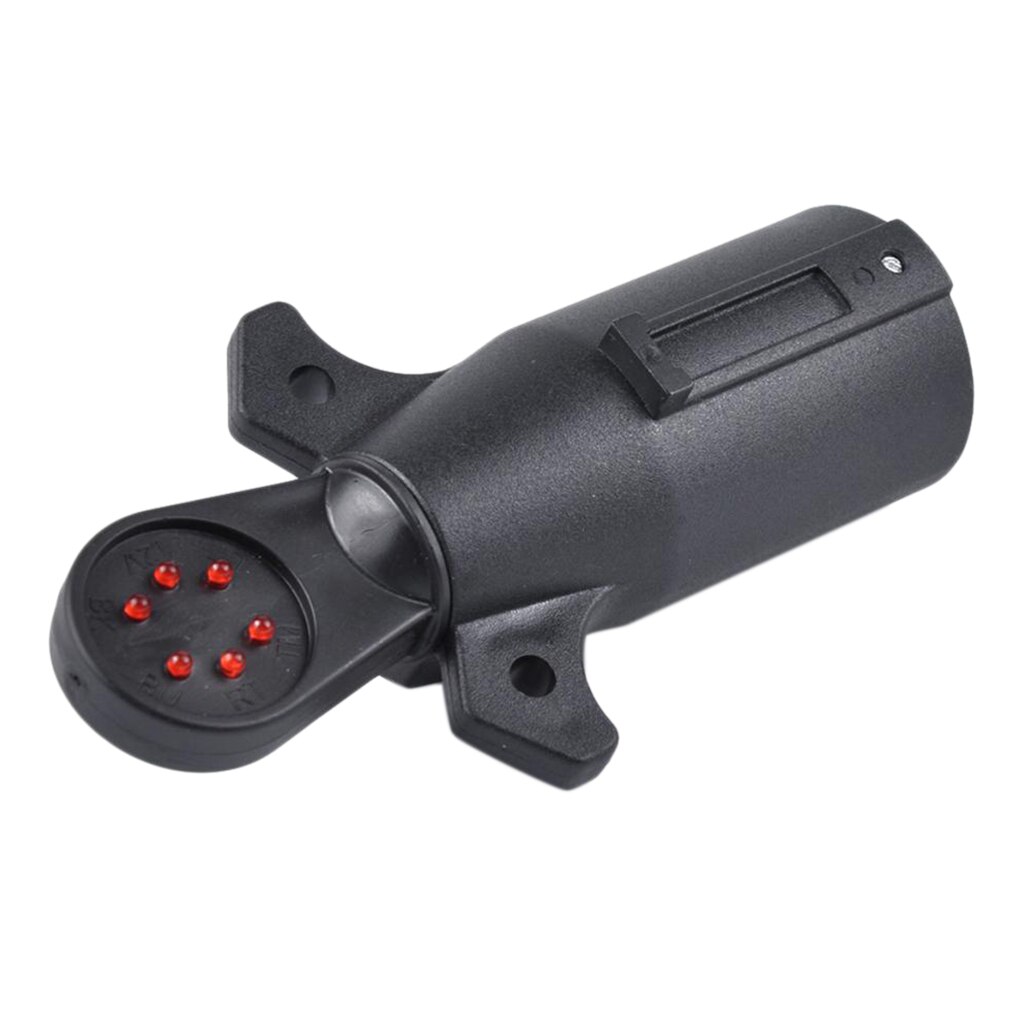 Trailer Tow Electrical Wire Connector 7-Way Plug Socket Tester Black