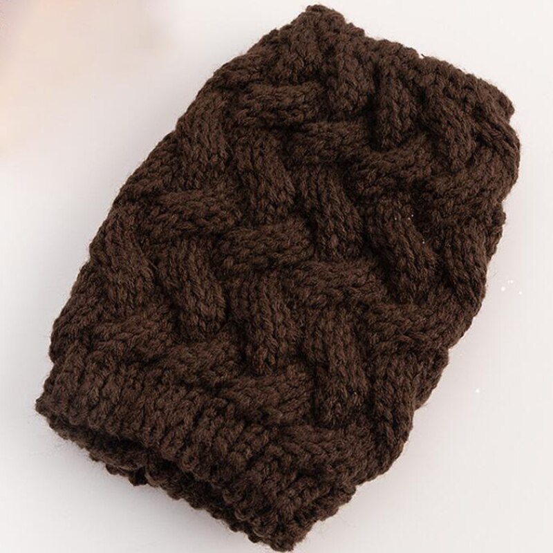Rodilleras cortas de punto para mujer, calentador de pies informal, Color sólido, cálido, suministros de ganchillo para la rodilla, Otoño e Invierno: Deep Coffee