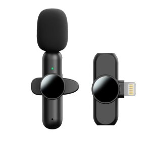 Bezprzewodowy mikrofon Lavalier do iPhone'a iPad Profesjonalny mini mikrofon Plug-Play na mikrofonie klapowym do nagrywania wideo i wywiadów: SZARY