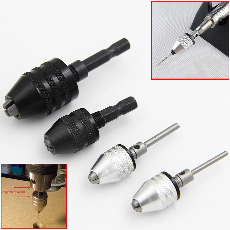 Drill Chuck Adapter Mini Keyless Drill Chuck Bit Self-Tighten Electric Drill Bits Collet Fixture Tools Quick Change Converter