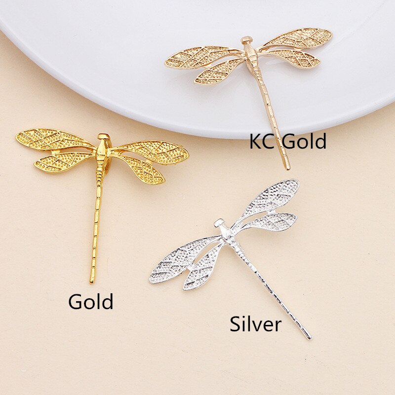 20 PCS 36*43MM Metal Alloy Gold/KC Gold/Silver Color Dragonfly Connectors Charm diy Jewelry Findings