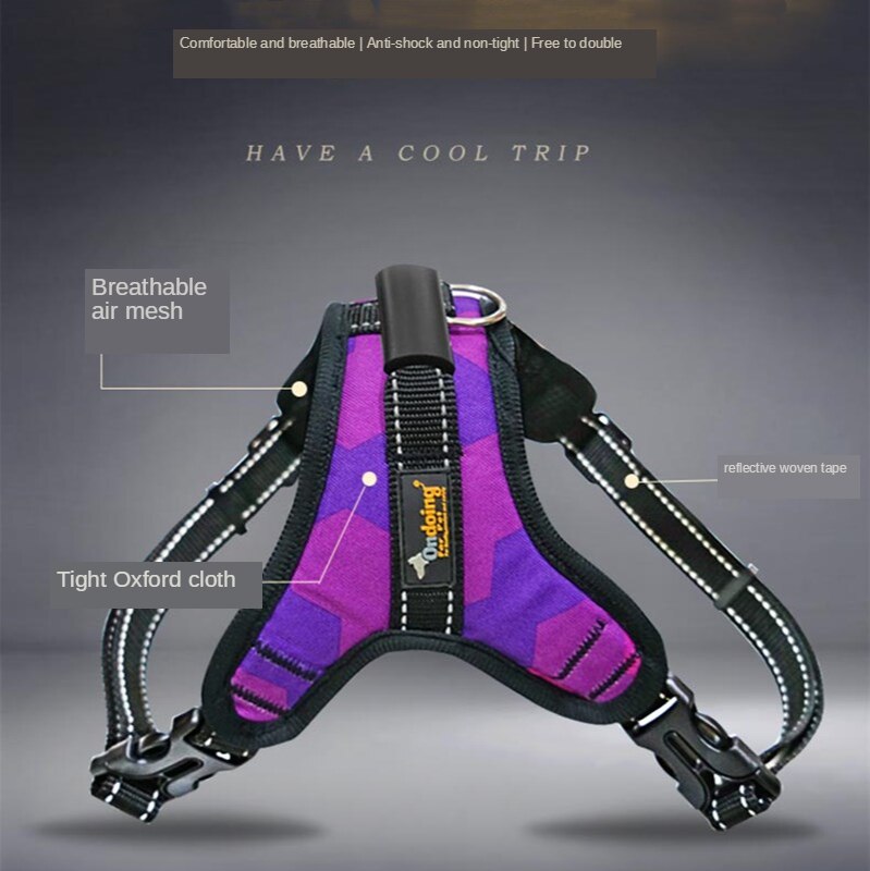 Explosion Proof Medium-Large Dog Harness Dog Leash Dog Leads Golden Retriever Labrador Doberman Husky Saddle-style Dog Harness