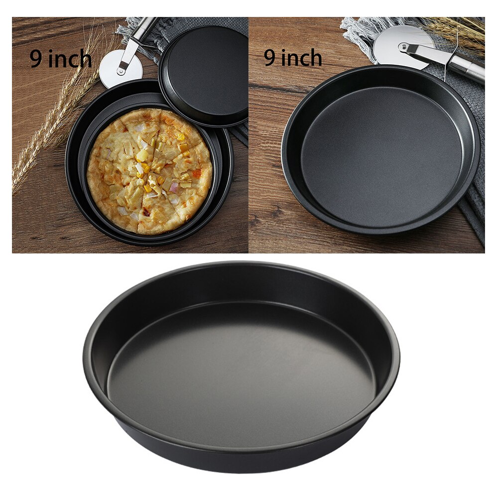 9 Inch Pizza Baking Dish Round Non-Stick Dish Pizza Pan Non-stick Pie Tray Cake Baking Mould Kitchen Tool High Carbon Steel