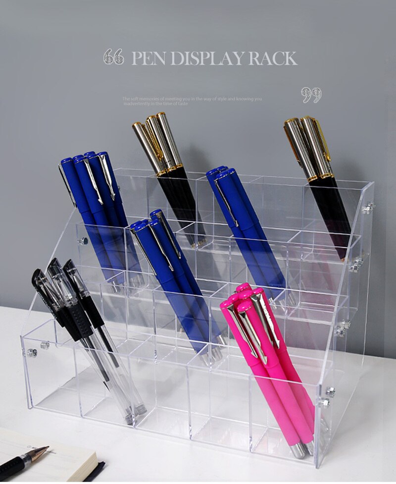 Pen Storage Case Holder Pencil Rack Table Stand Organizer Pen Display Stand Office School