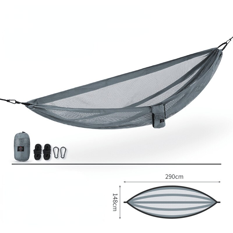 Naturehike-hamaca de malla transpirable para exteriores, columpio doble antideslizante para acampar, a prueba de lágrimas, ultraligero: Blue Single