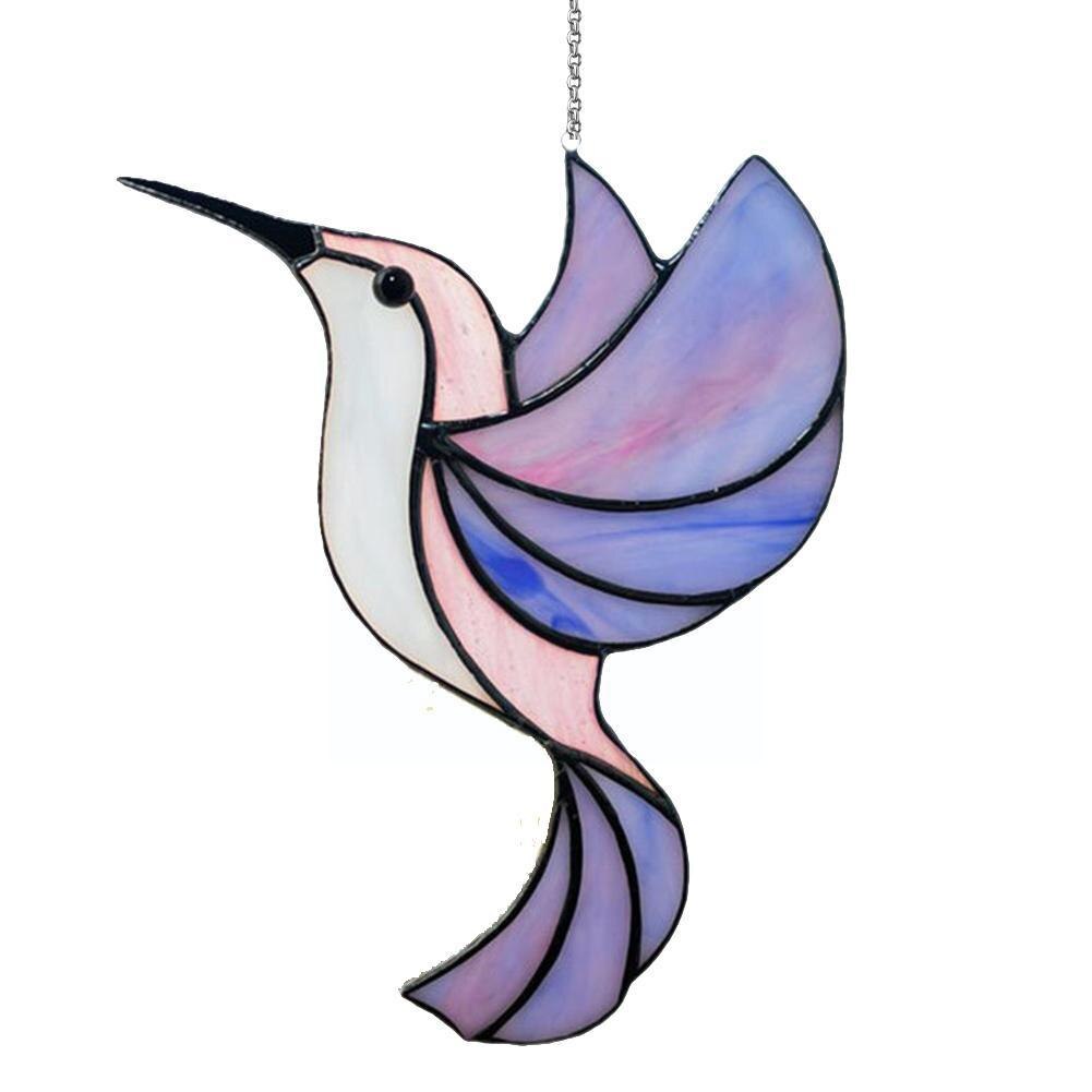 Alloy Ukrainian Stained Glass Hummingbird Collection Light Pendant Chakra Chandeliers Suncatcher Garden Ornament Crystal B5f3