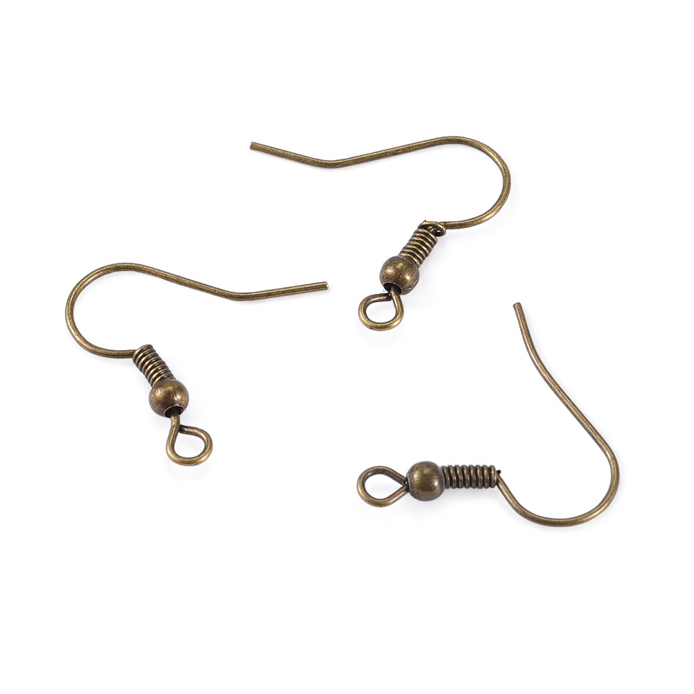 100pcs Golden/Antique Bronze Iron Ear Wires Hooks Earring Hooks Eardrop Settings Base Supplies Nickel Free for Jewelry Findings