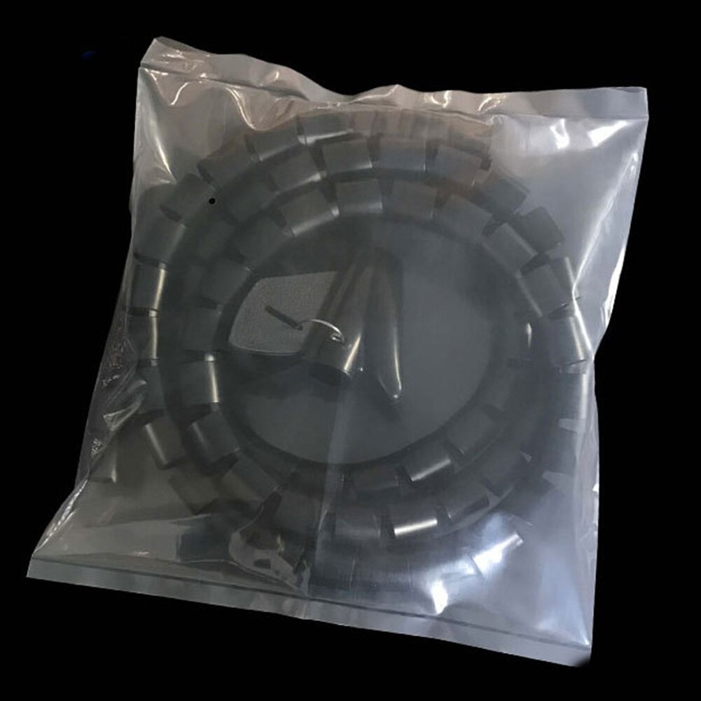 2m kabel bøsning fleksibel med clips til computer tv ledningshåndtering nem indpakning pe cover hjemmekontor ryddeligt organisator opbevaringsrør