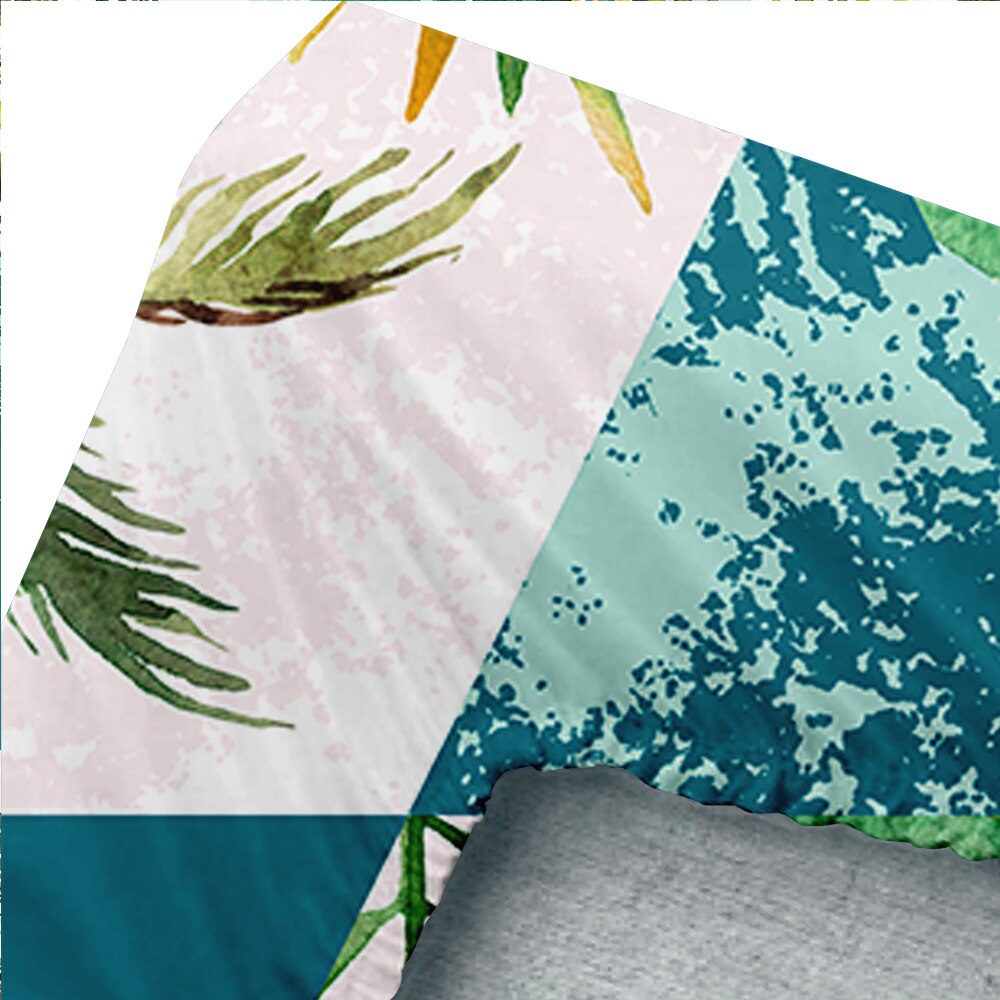 Custom 3D Print Hawaii Tropical Plants Print Fitted Sheet Modern Elastic Band Bed Sheet Bedroom Home Decor Queen King