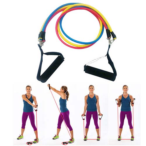 Motståndsband 3-i-1 - Stretch, Träning, Pilates - Gummi Expanderingsrör