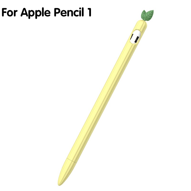 Suave lindo estuches de silicona para lápices para Apple lápiz 1 2 cubierta de cuero para iPad Tablet Touch Pen Stylus protector caso de la cubierta de la manga de la cáscara: For Pencil 1 01