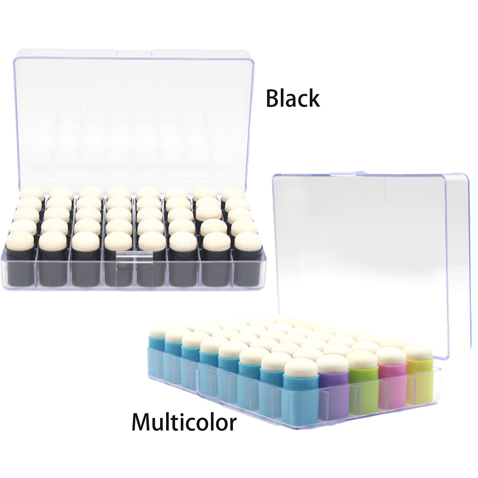 DIY Smear Sponge Daubers DIY Finger Paint Graffiti Drawing Tools Storage Box 40PCS/Box Finger Cots Set Smear Tool Drawing Tools