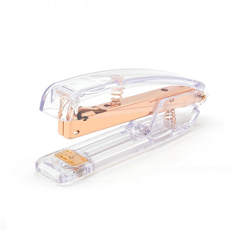 Kreative Rose Gold Hefter Metall Hand Locher Locher Hefter 24/6 26/6 Umfassen 100 Heftklammern Schule Schreibwaren Zubehör