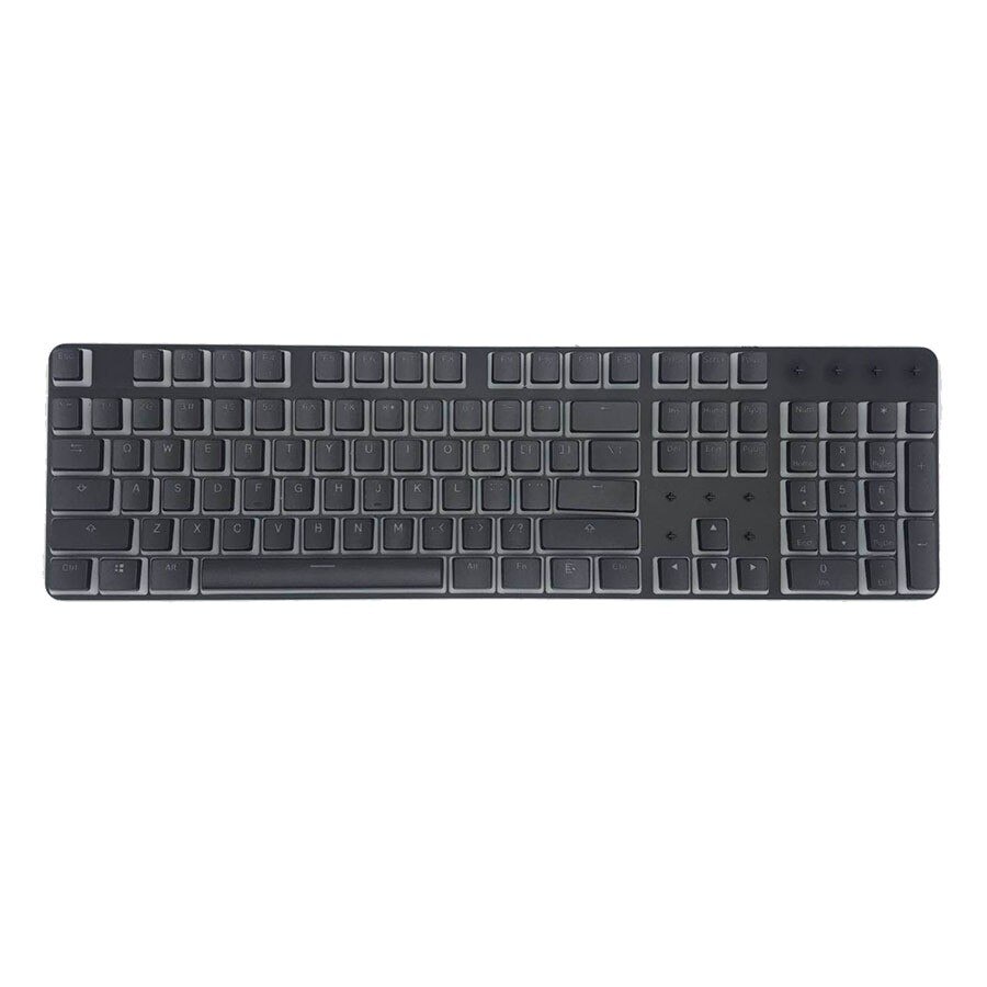 mechanical keyboard PBT translucent OEM height 104-key jelly pudding mechanical keyboard + universal keycap: Black