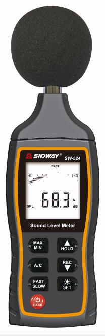 Sndway sw -523 sw-524 geluidsniveaumeter digitale ruismeter 30-130 dba 1.5 db nauwkeurigheid lcd geluidsniveaumeter achtergrondverlichting