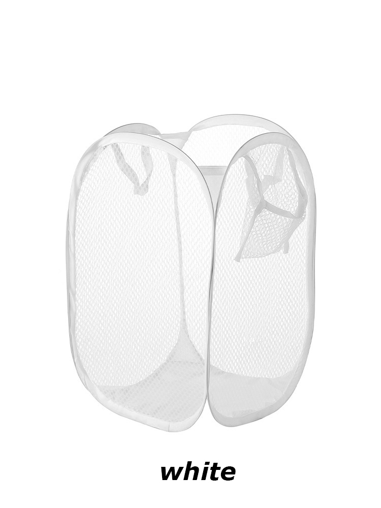 Opvouwbare Vuile Wasmand Sorteermand Wasraam Badstof Gaas Opbergtas Emmer Wasorganisatoren Opbergtas: WHITE
