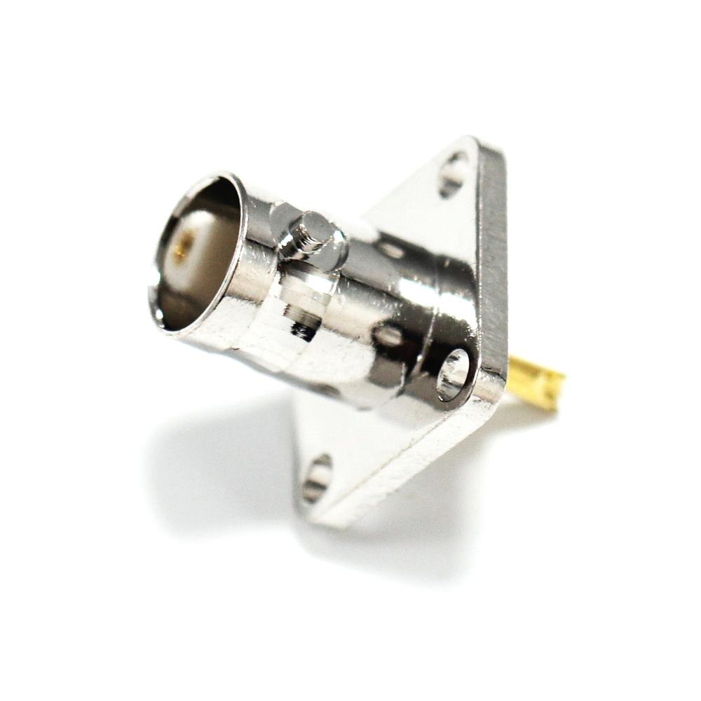 1PC BNC Female Jack RF Coax Connector 4-hole Panel Mount Flange With Solder Cup Straight Terminal