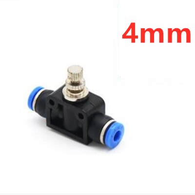 OD 4mm 6mm 8mm 10mm 12mm Pneumatic Air Flow Speed Control Valves Pneumatic Push In Fittings: 4mm