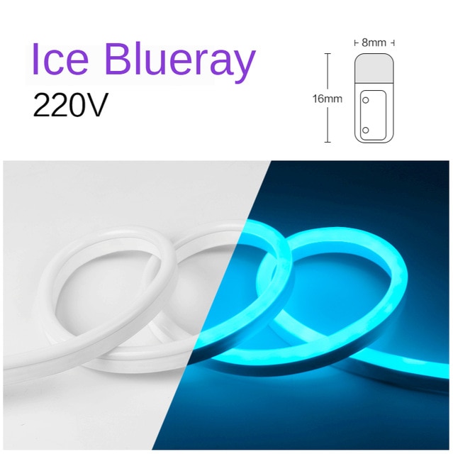 Aquarium fish tank color fluorescent lamp with 220V sump DIY fish tank lamp with LED waterproof light bar 1 meter: Ice Blue  1Meter