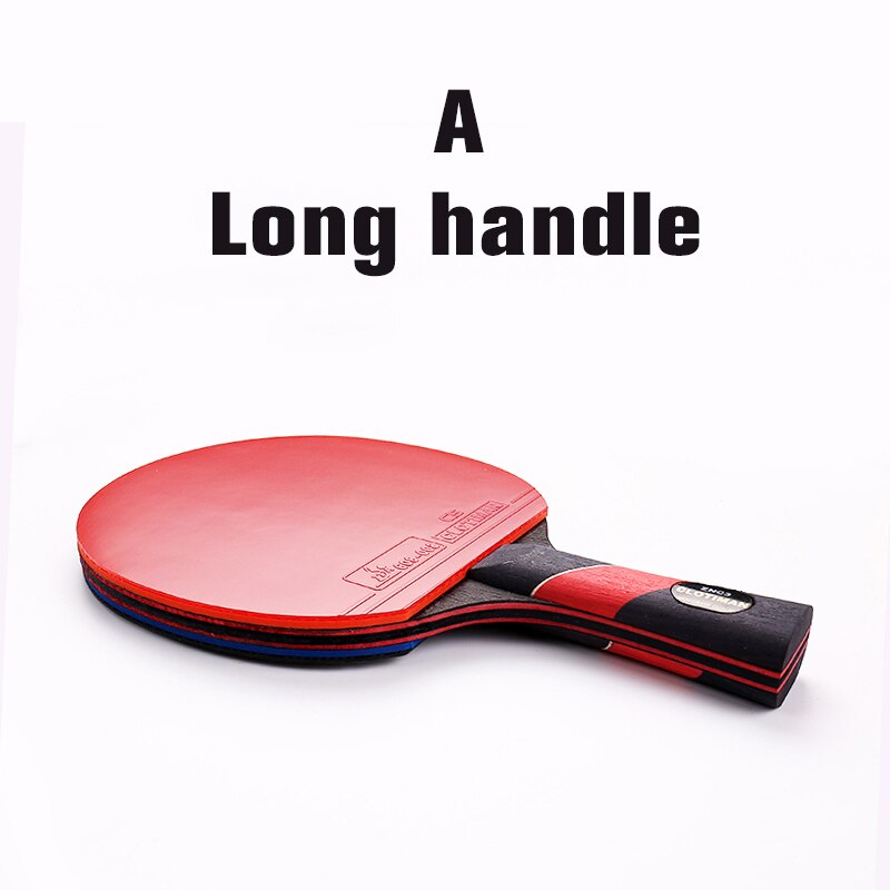 Carbon Bat Tafeltennis Racket Met Rubber Pingpong Paddle Korte Handvat Tennis Tafel Rackt Lange Handvat Offensief: A long handle