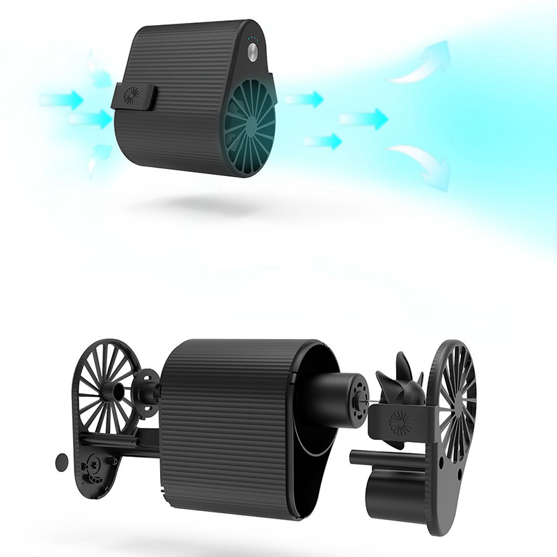 Mini Taille Opknoping Fan Super Krachtige Luchtstroom Draagbare Airconditioning Pak Oplaadbare Batterij 3 Speed Instelling