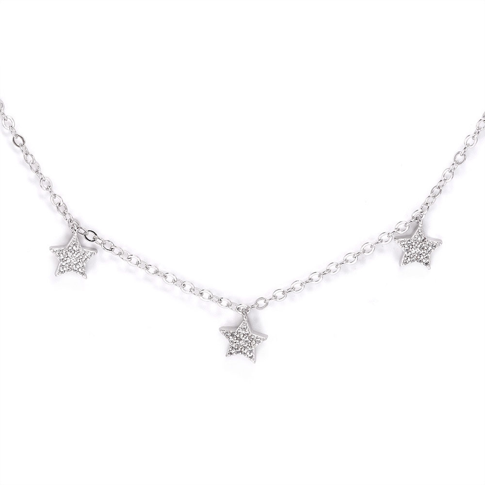 Mode Kubieke Zirkoon Goud Kleur 5 Ster Hanger Ketting Crystal Karwei Sterren Ketting Voor Vrouwen Sieraden