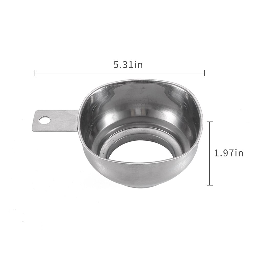 1pc Hanging Stainless Steel Square Wide Mouth Funnel Large Diameter Oil Leakage Jam Funnel with Handle Kitchen Gadget: Default Title