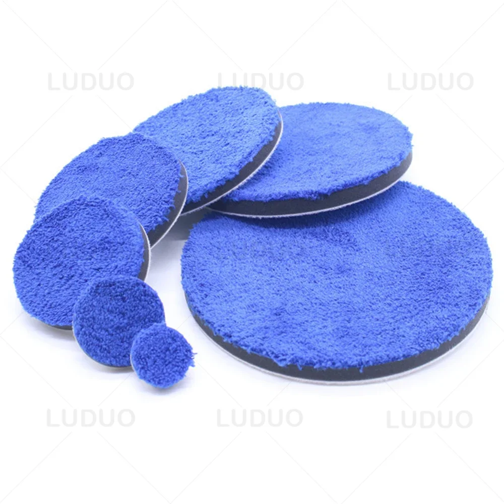 2/3/4/5/6/7 zoll Mikrofaser Polieren Pad Für Autos Körper Polnischen Wachs Puffer Pad waschen Reinigung Mikro Faser Polieren