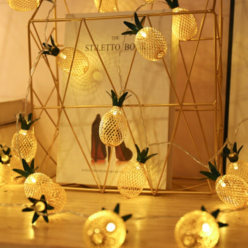 Lampe LED ananas à piles, petite chaîne de couleur, luminaire décoratif d&#39;extérieur pour chambre à coucher: 1.5M 10LED